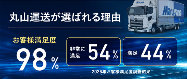 丸山運送が選ばれる理由　お客様満足度98%